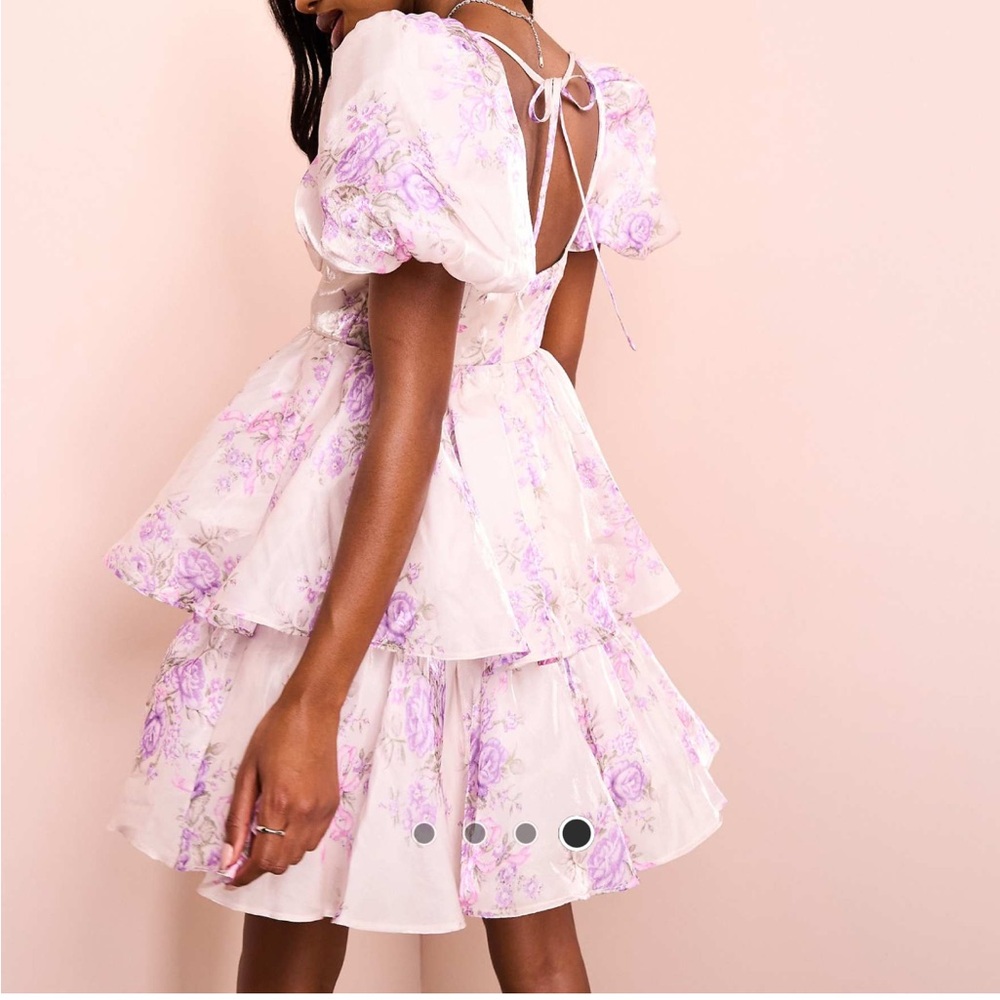 ASOS Pink Floral Backless Dress